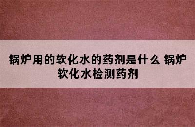 锅炉用的软化水的药剂是什么 锅炉软化水检测药剂